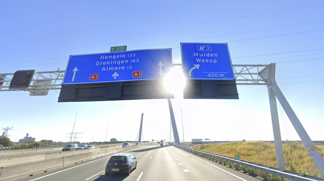 A1 - Afrit 3 Muiden/Weesp