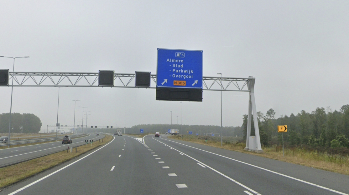 A6 - Afrit 5 Almere-Stad